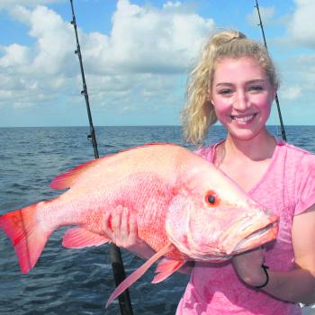 Mikaila Norman fooled this nice nannygai with a fresh squid bait.