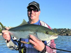 Bill Maguire with a tropical visitor in the form of a late season Watsons leaping bonito.