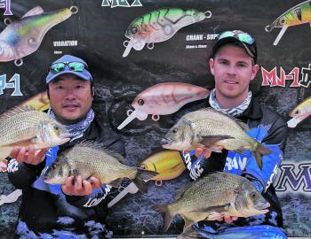 Tom McIntosh and Charlie Saykao display some of the quality fish from their Day One bag that anchored their victory.