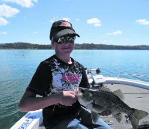 Ethan from Scone (Alan Price’s grandson) with a healthy Glenbawn bass that fell to a plastic.