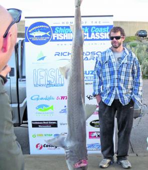 Jason Twaddle was 2014 winner of the largest gummy shark category with a fish of 21.35kg.