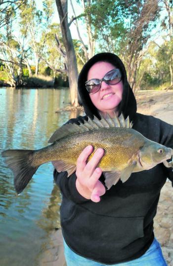Tanya Cannon with her 46cm silver perch that she caught recently. 
