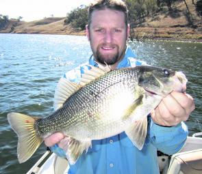 A fat bass from Glenbawn caught deep blading in 45ft of water.