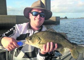 Brendan O'Dell caught this 50cm bass while fishing the new freeway bridge at Freddo.