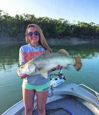Samantha Mercer continues her love of barra on lures with another nice Constant Creek specimen caught on a slow worked soft vibe