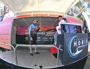 Kevin Varty was stoked to win the St Georges round of the Hobie Bream Series.