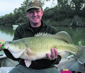 Gary Evans from Yackandandah in Victoria with a healthy Murray cod caught recently trolling a hardbody lure downstream of Wentworth 