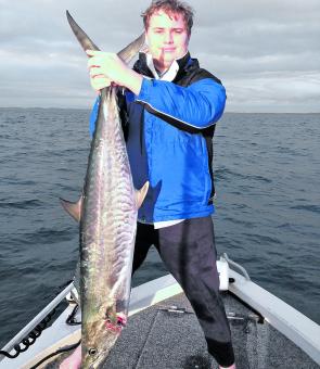 Peter pulled a great mackerel on a trip out the front.