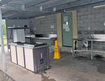 A camp kitchen with electric BBQs is available for use by campers.