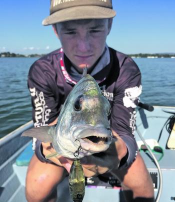 The author with a bream caught on an Atomic Crank 38.
