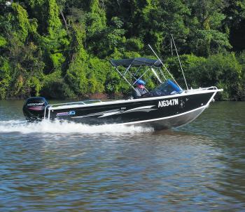The deep-sided 535R Discovery would be an ideal boat for two anglers fishing offshore or in the estuaries. Around 16 knots was no effort for the Mercury 2-stroke 75hp ELPTO outboard, but if you want more power you can upgrade to 100hp.