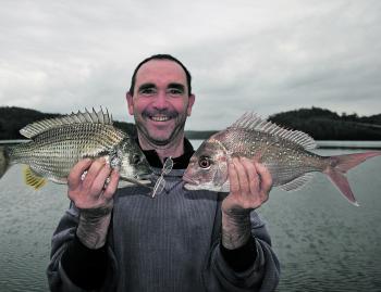 A great estuary double header of bream and snapper on plastics.