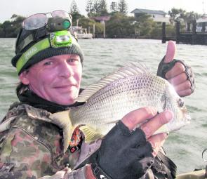 A nice legal bream caught in the Tweed River not far from home.