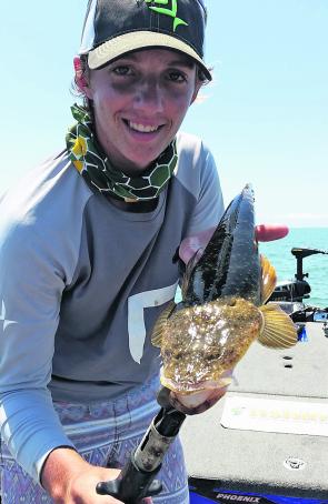 Jesse Gough with a nice Redcliffe flathead. They have been scattered throughout the passage.