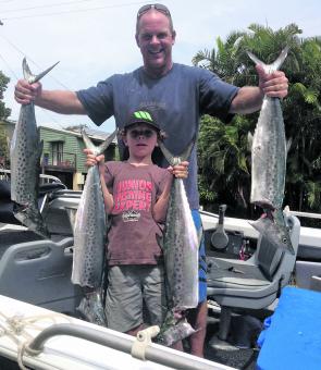 Sam and his dad Rob had a great day fishing for mackerel off Caloundra recently.