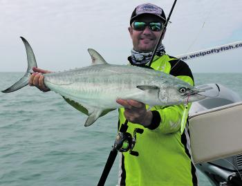 The author with a great grey mackerel on the 1516h Zillion Baitcaster.