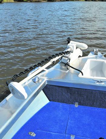 The addition of the Motorguide Xi5 provides the stealth and maneuverability that a sport fishing boat needs.