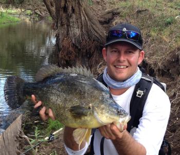 Barambah Creek is small water, but it houses some seriously big fish, like this chunker of a yellowbelly. 