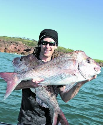 The author with his hands full of quality Port Stephens snapper.